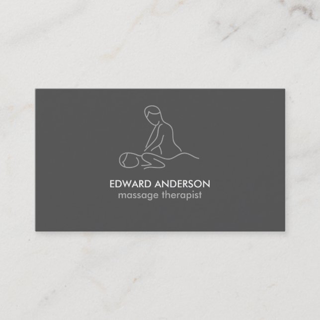 Graphite Gray Massage Therapie Masseuse Wellness-C Visitenkarte (Vorderseite)