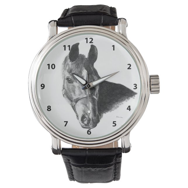 Graphite Horse Head Armbanduhr (Vorderseite)