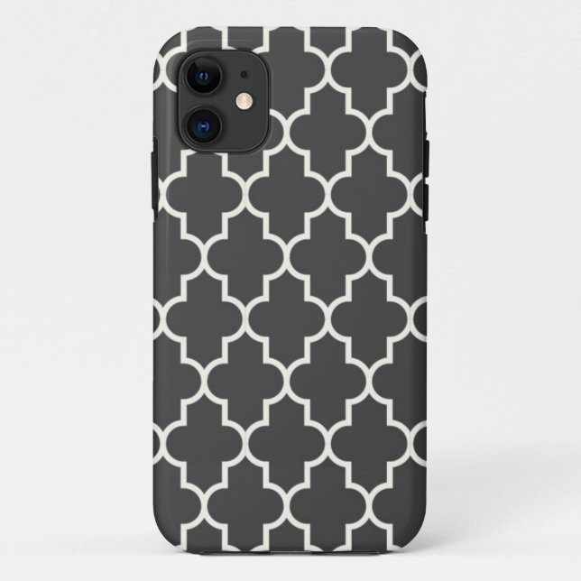 Graphitgrau Quatrefoil Case-Mate iPhone Hülle (Rückseite)