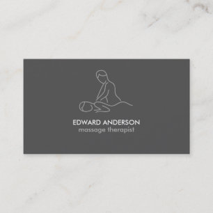 Graphitgraue Massagetherapie Masseuse Spa Visitenkarte