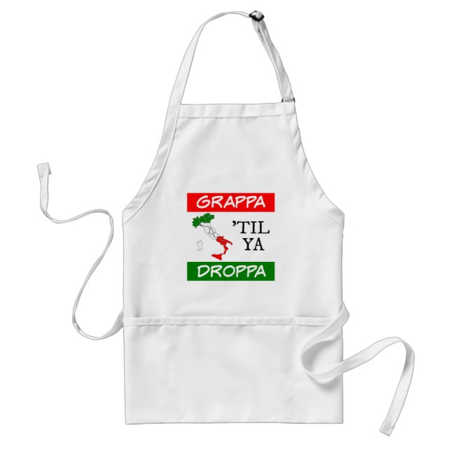 Grappa bis Ya Droppa Italien Flaggen-Karte Schürze (Vorne)