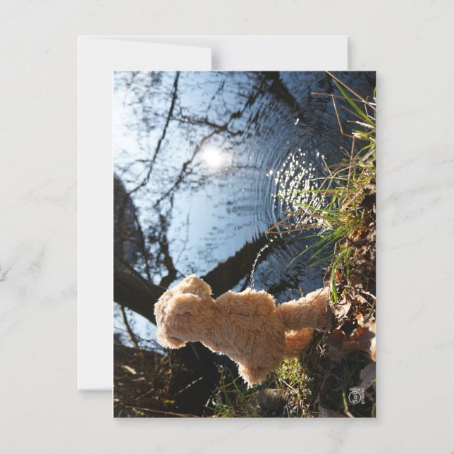 Grappige beer die ondeugend plast. magneteinladung (Vorderseite)