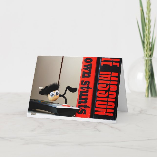 Grappige close up van 'Mission Impossible' Fubby Dankeskarte (Vorderseite)