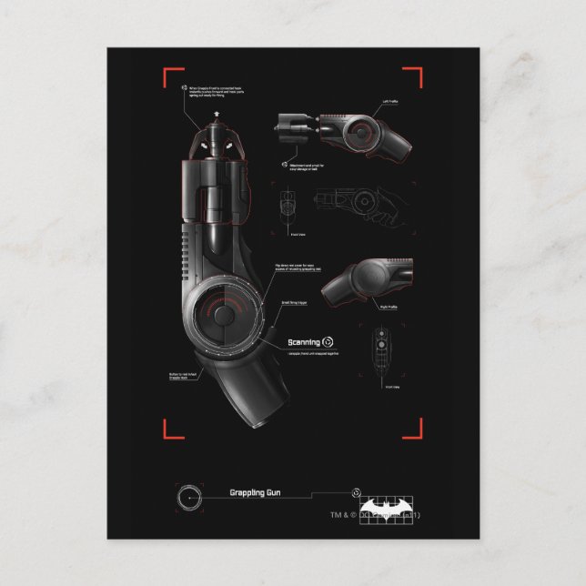 Grappling Gun Diagramm Postkarte (Vorderseite)