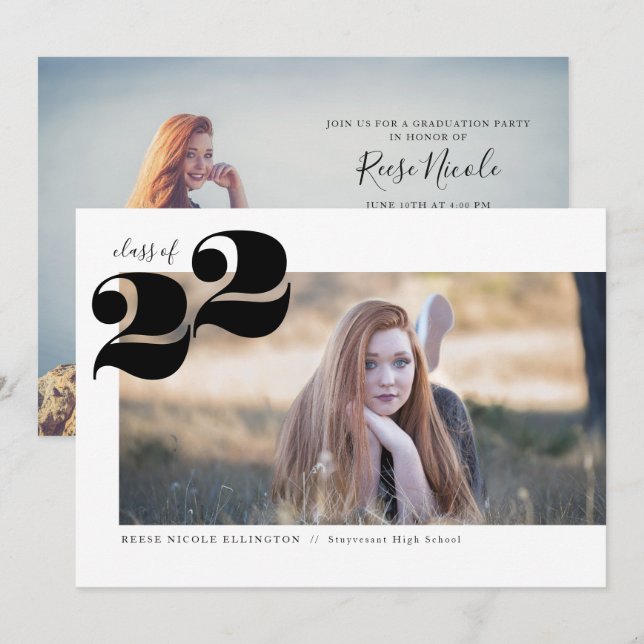 Gras Année Panoramique Faire-part de la fête de gr (Devant / Derrière)