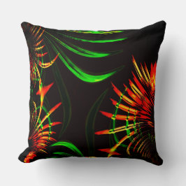 Gras-Blätter oder leicht eingekerbte 'Feuer-Blume' Kissen