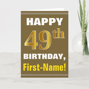 Gras, Brown, Faux Gold 49e anniversaire avec carte