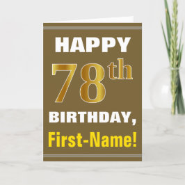 Gras, Brown, Faux Gold 78e anniversaire avec carte