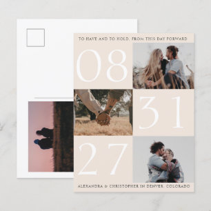 Gras Date Triple Photo Enregistrer La Carte Postal