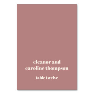 Gras Dusty Rose Retro Carte de lieu de mariage per