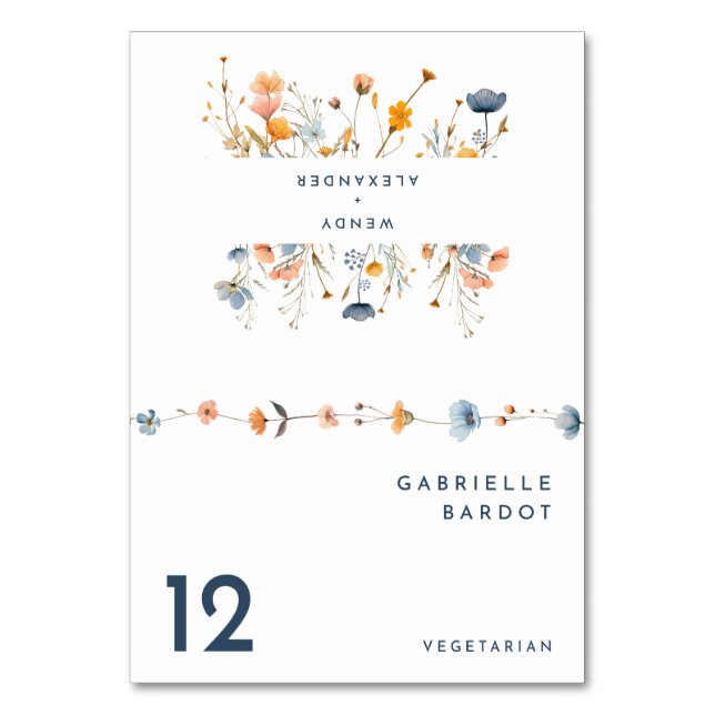 Gras Élégant Mariage floral pliable carte place (Par défaut)