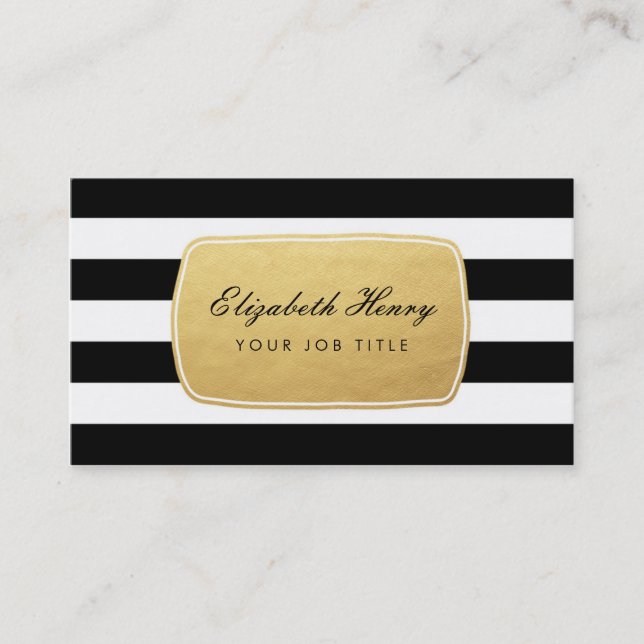 Gras Faux Gold Foil / Cartes de visite rayés (Devant)