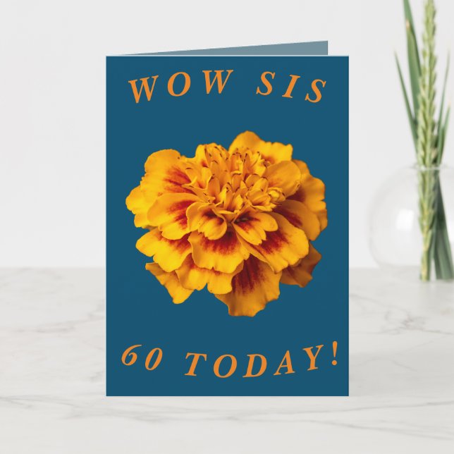 Gras Floral 60e Anniversaire Carte de Sis (Devant)