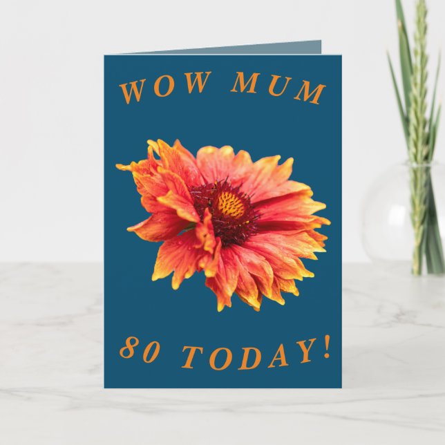 Gras Floral 80e carte d'anniversaire pour maman (Devant)