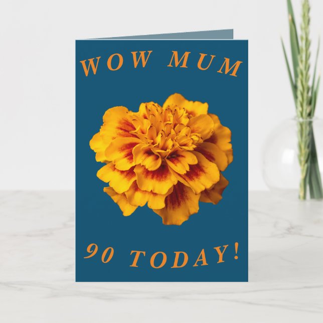Gras Floral 90e carte d'anniversaire pour maman (Devant)