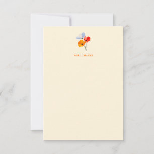 Gras Floral Poppy Merci Cartes
