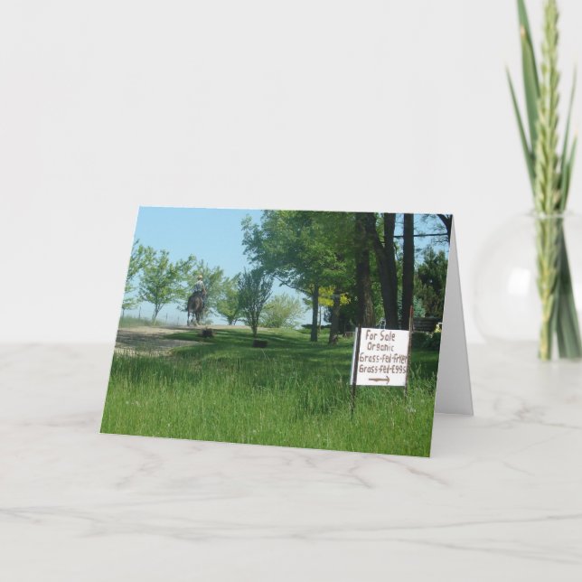 Gras Gefüttert Bio Eier Karte (Vorderseite)