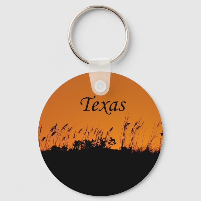 Gras gegen den Sunset Texas Coast Schlüsselanhänge Schlüsselanhänger (Vorderseite)
