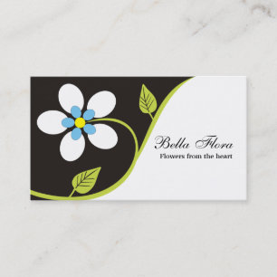 Gras grand carte de visite de fleurs blanches modè