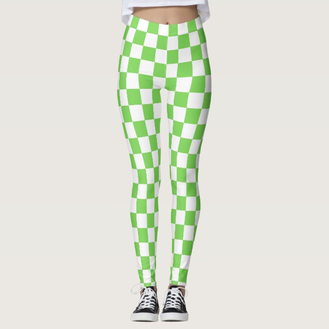 Gras grün kariert  leggings (Vorderseite)