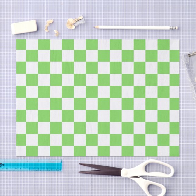 Gras grün kariert  seidenpapier (Handwerk)