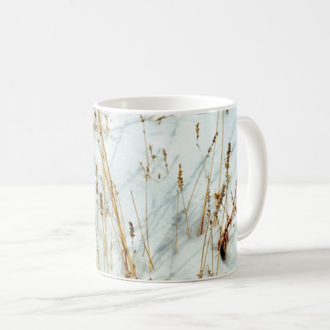 Gras im Schnee Kaffeetasse (VorderseiteRechts)