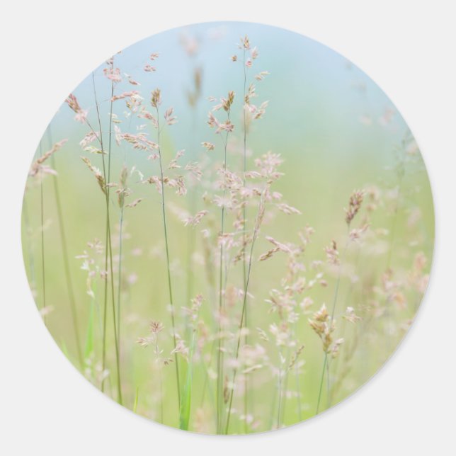 Gras in Bewegung Runder Aufkleber (Vorderseite)