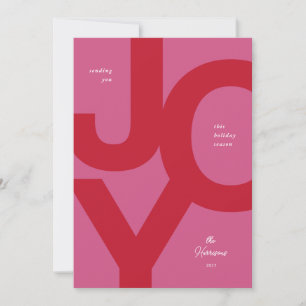 Gras Joy Pink & Red Fun Carte de vacances non phot