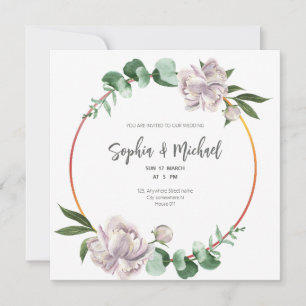 Gras-Kreisrahmen Elegante Hochzeitskarte Einladung