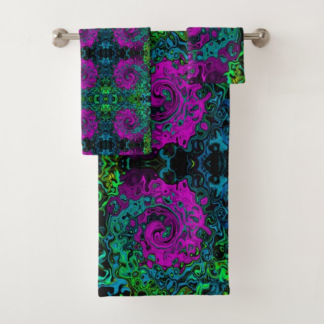 Gras Magenta Abstrait Super Liquid Art Swirl (En situation)