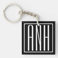 Gras moderne 3 initiales Monogramme | Blanc sur no