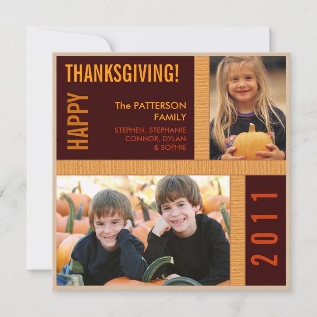 Gras moderne Graphisme Thanksgiving Carte photo (Devant)