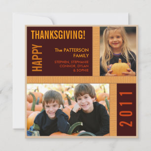 Gras moderne Graphisme Thanksgiving Carte photo