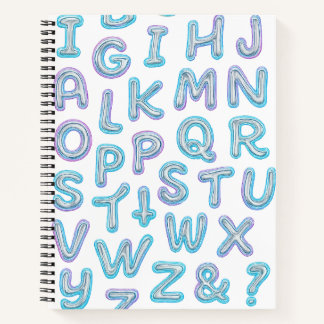 Gras Neon Alphabet Doodle Carnet Spiral