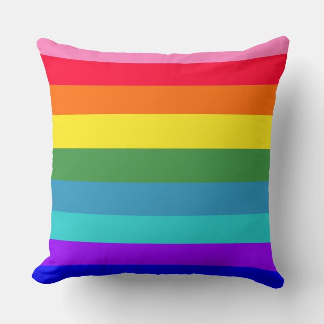 Gras Rainbow Stripes lancer oreiller (Recto)