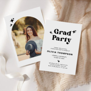 Gras Retro Type Arch Photo Graduation Invitation