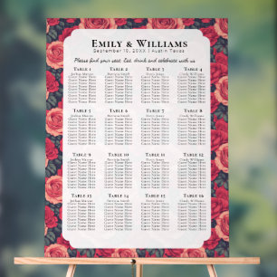 Gras Rose Flower Greenery Mariage Seating Charts