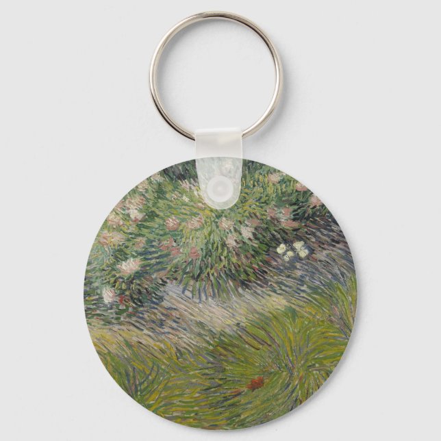 Gras und Schmetterlinge von Vincent van Gogh Schlüsselanhänger (Vorderseite)