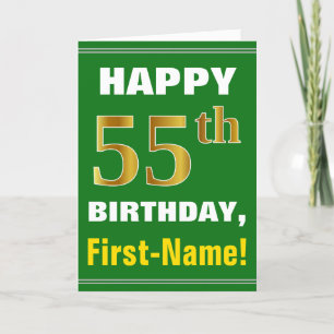 Gras, Vert, Faux Gold 55e anniversaire avec carte 