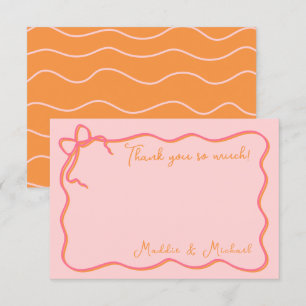 Gras Wavy Main dessinée Merci Carte Note