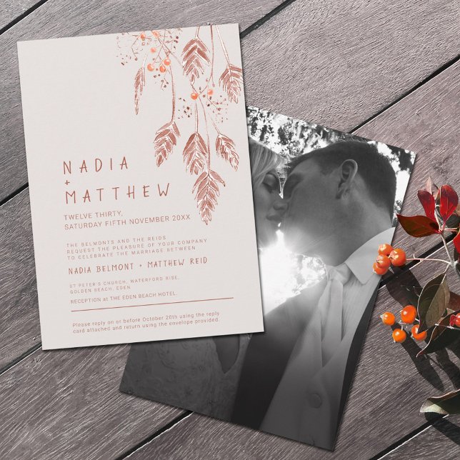 Grasbeeren als Terracotta Aquarell Foto invi Einladung (Von Creator hochgeladen)