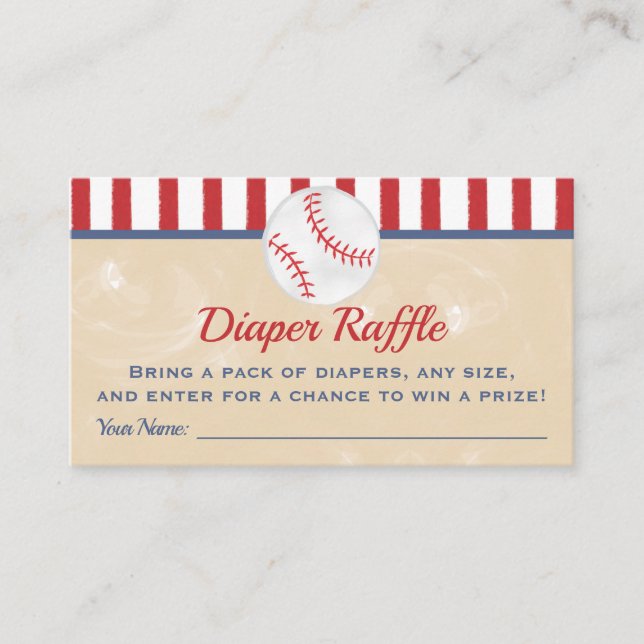 Graseball Baby Showdiaper Raffle Ticket Begleitkarte (Vorderseite)