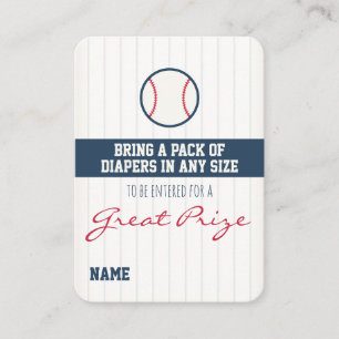 Graseball Baby Showdiaper Raffle Ticket Begleitkarte