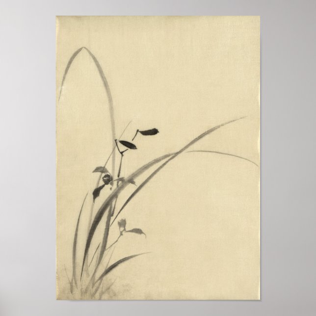 Gräser, Hokusai japanische Kunst Poster (Vorne)