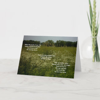 Grasland-Blumen-Karte mit Puzzlespiel-Gedicht Karte