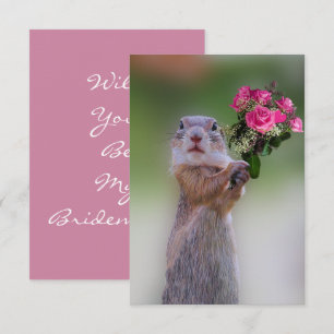 Grasland-Hund mit rosa Rosen-Brautjungfer Einladung