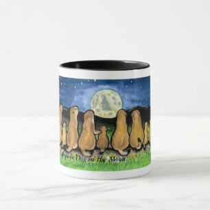 Grasland-Hundefamilien, die den Mond, Tasse