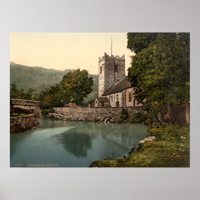 Grasmere Church, Lake District, Cumbria, England Poster (Vorne)