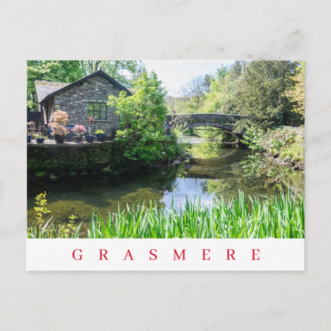 Grasmere Rothay Flussansicht Postkarte (Vorderseite)
