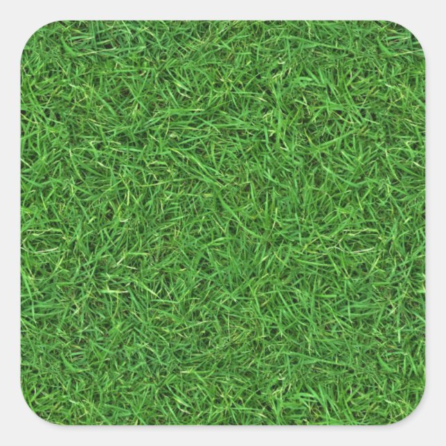 Grasrasen Quadratischer Aufkleber (Vorderseite)